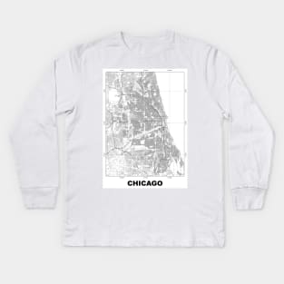 Chicago Map Kids Long Sleeve T-Shirt